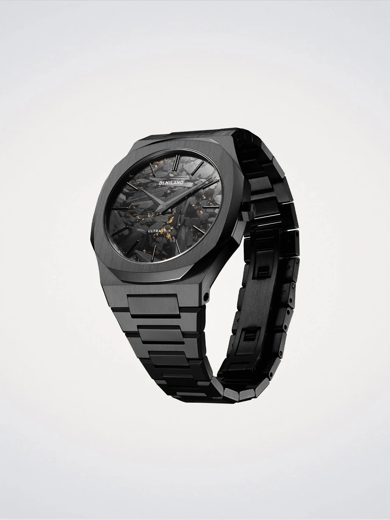 D1 Milano UTBJ31 Men’s Watch – Ultra Thin, Black Stainless Steel, Marble Effect Dial