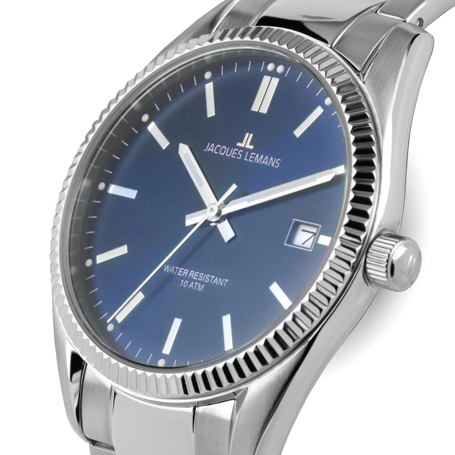Jacques Lemans 50-3C Men’s Watch – Stainless Steel, Blue Dial, Classic Design