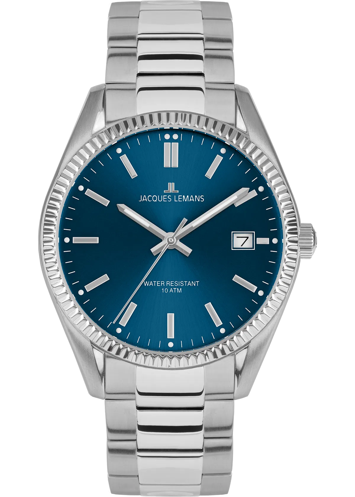 Jacques Lemans 50-3C Men’s Watch – Stainless Steel, Blue Dial, Classic Design
