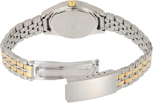 Casio LTP-1129G-7BRDF Women’s Watch – Two-Tone Stainless Steel, White Dial