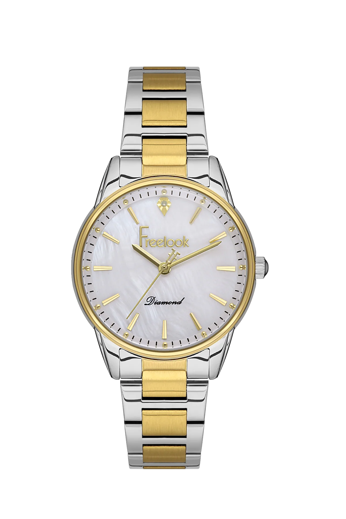 Freelook FL.1.10396-3 Women’s Watch – Two-Tone Stainless Steel, Diamond Accent, White Dial