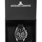 Jacques Lemans 1-1877A Men’s Chronograph – Stainless Steel, Black Dial, Sporty Elegance