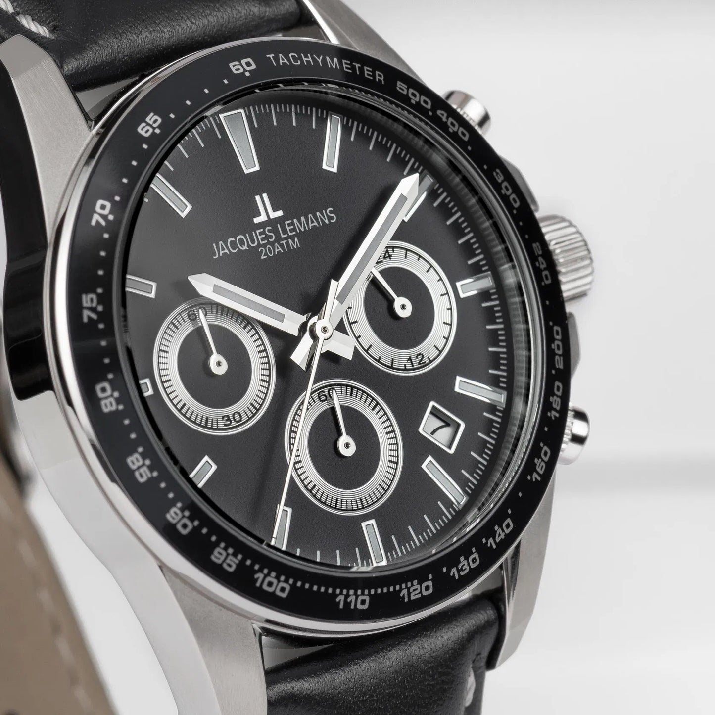 Jacques Lemans 1-1877A Men’s Chronograph – Stainless Steel, Black Dial, Sporty Elegance