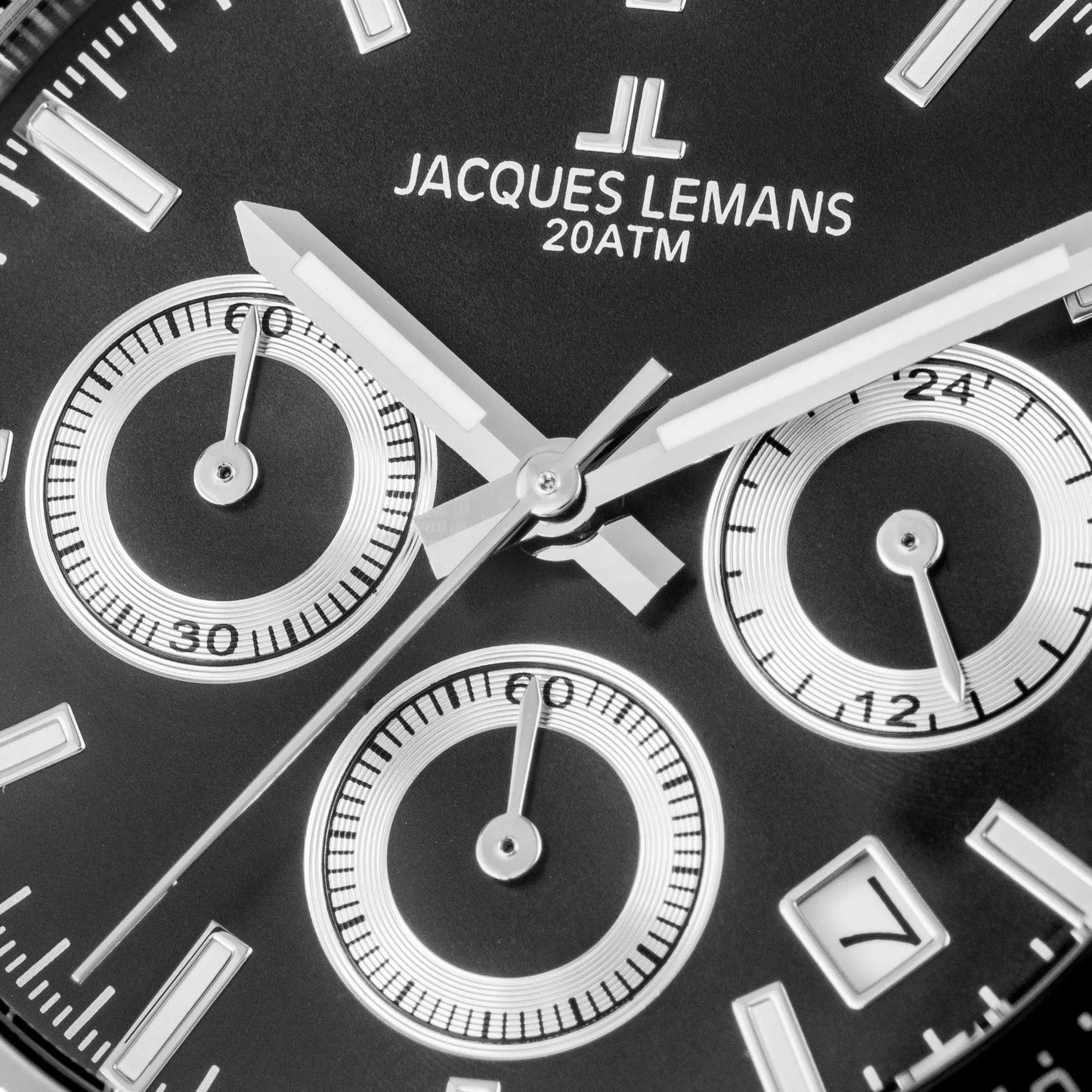 Jacques Lemans 1-1877A Men’s Chronograph – Stainless Steel, Black Dial, Sporty Elegance