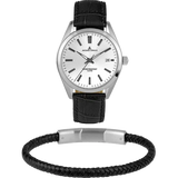 Jacques Lemans 1-2143B Men’s Watch – Silver Dial, Leather Strap, Classic Design