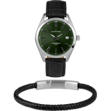 Jacques Lemans 1-2143D Men’s Watch – Green Dial, Leather Strap, Classic Design