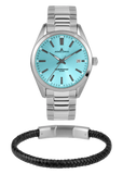 Jacques Lemans 1-2143G Men’s Watch – Stainless Steel, Turquoise Dial, Modern Design