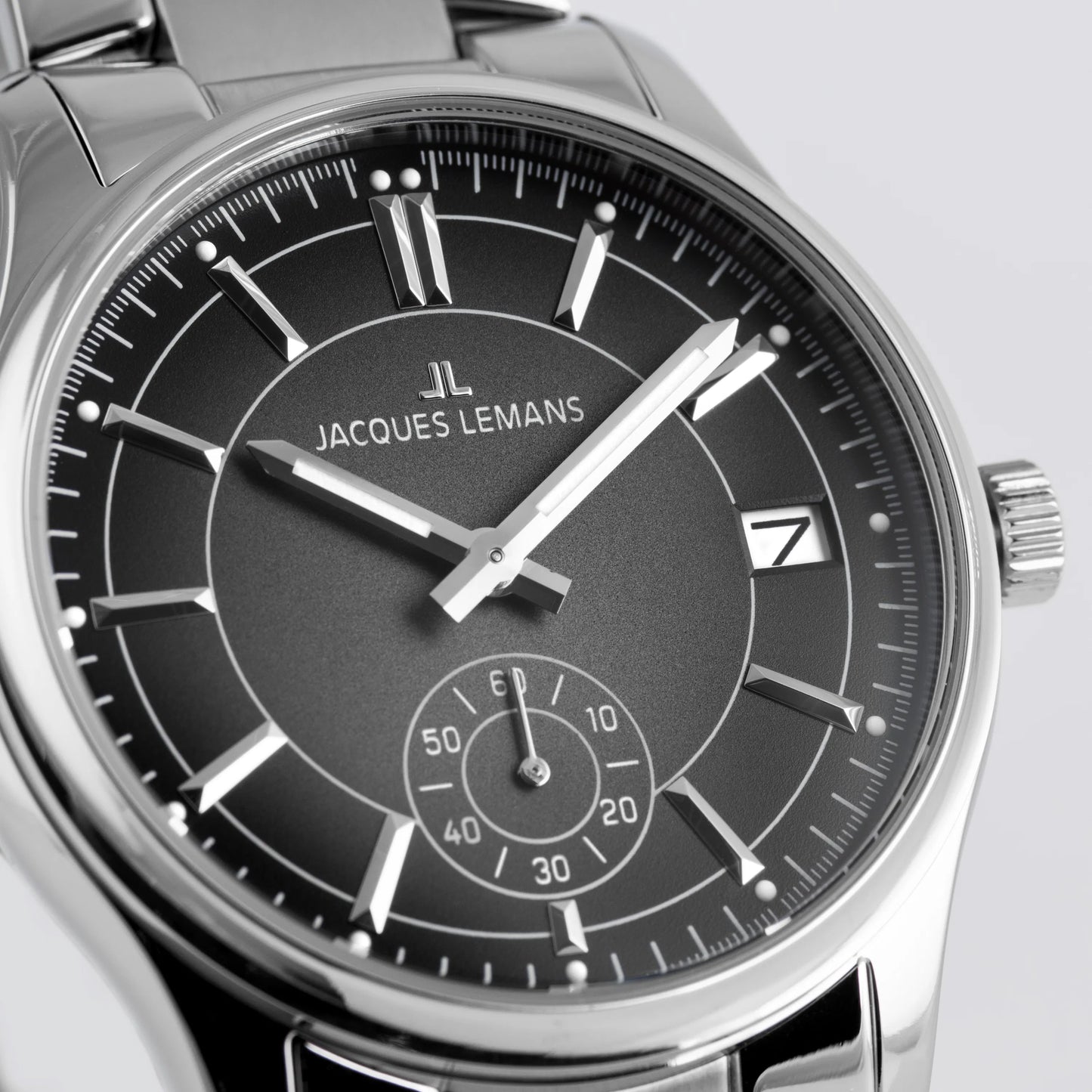 Jacques Lemans 1-2197F Men’s Watch – Stainless Steel, Black Dial, Elegant Design