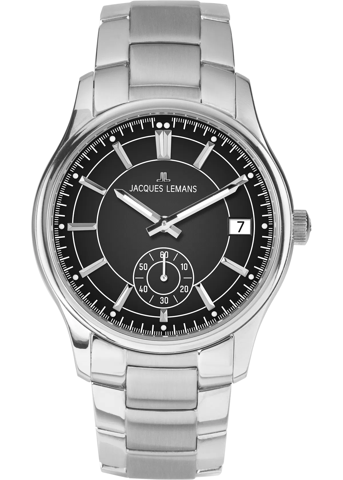Jacques Lemans 1-2197F Men’s Watch – Stainless Steel, Black Dial, Elegant Design