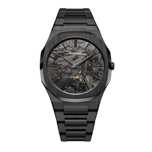 D1 Milano UTBJ31 Men’s Watch – Ultra Thin, Black Stainless Steel, Marble Effect Dial
