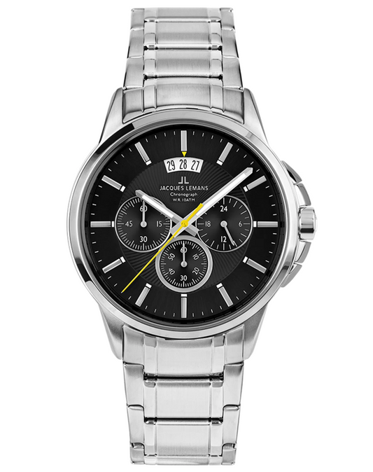 Jacques Lemans 1-1542D Men’s Watch – Stainless Steel, Chronograph, Sport Elegance