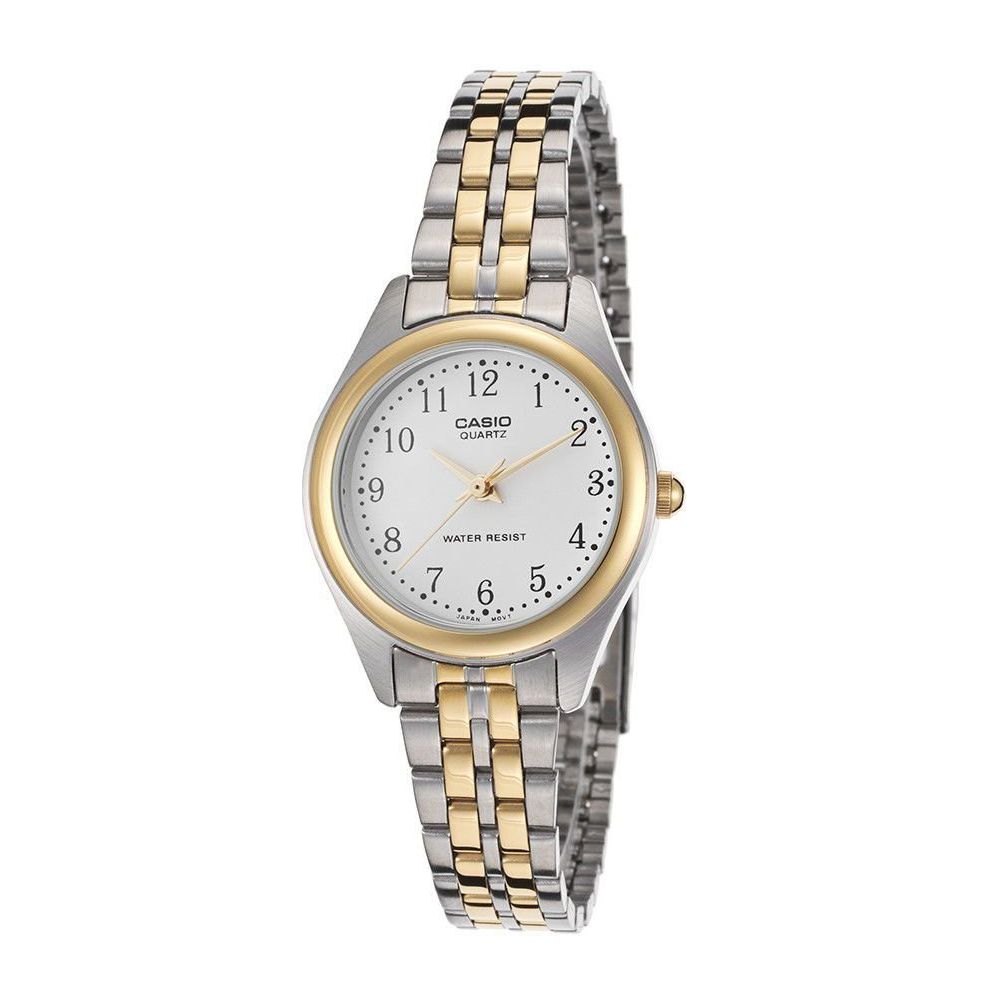 Casio LTP-1129G-7BRDF Women’s Watch – Two-Tone Stainless Steel, White Dial