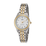 Casio LTP-1129G-7BRDF Women’s Watch – Two-Tone Stainless Steel, White Dial