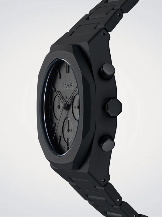 D1 Milano PHBJSH Polychrono Shadow – 40.5 mm Polycarbonate Chronograph (All-Black)