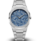 Milano UTBJ35 Men’s Watch – Ultra Thin, Stainless Steel, Blue Textured Dial