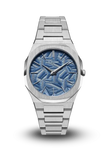 Milano UTBJ35 Men’s Watch – Ultra Thin, Stainless Steel, Blue Textured Dial