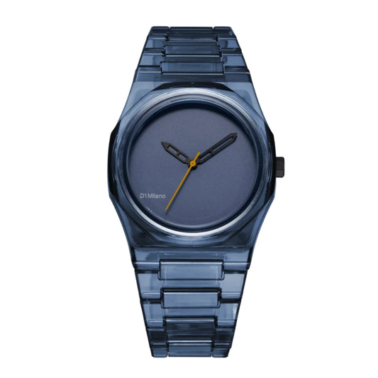 D1 Milano NYBJ05 Exp-Cobalt – Nylon 39 mm Transparent Blue Watch