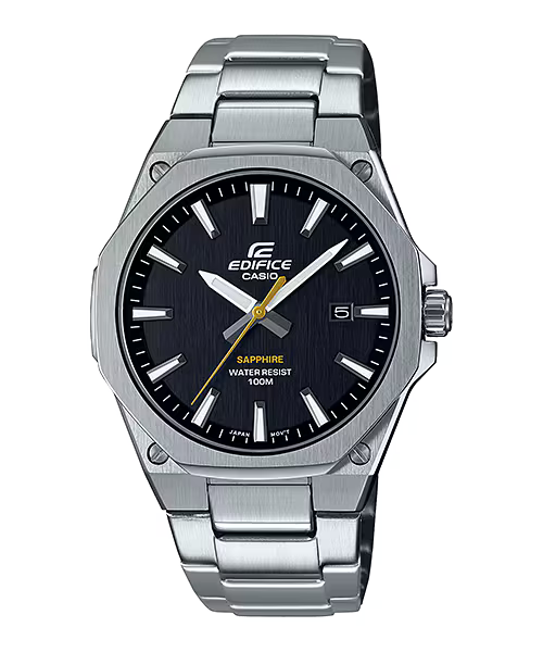 Casio Edifice EFR-S108D-1AVUDF Men’s Watch – Sapphire Crystal, Slim Stainless Steel, Black Dial