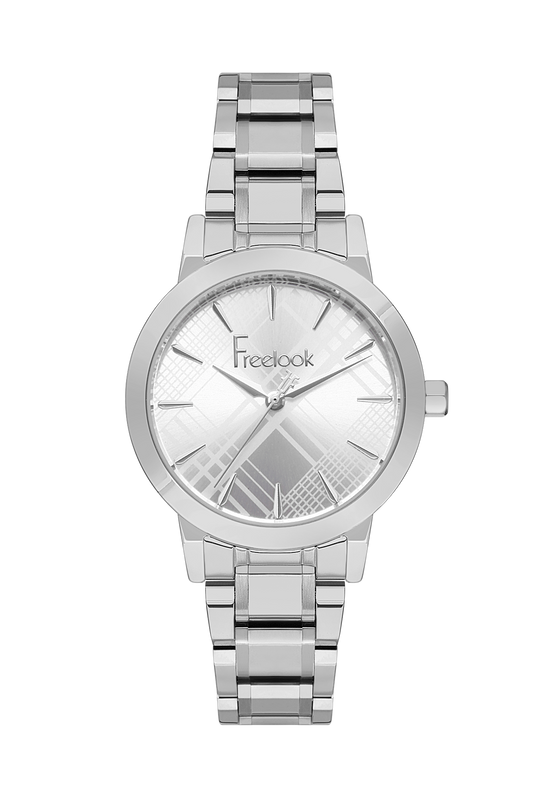 Freelook FL.1.10421-1 Women’s Watch – Silver Stainless Steel, Geometric Dial Design