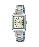 Casio LTP-V007SG-9EUDF Women’s Watch – Two-Tone Square Case, Champagne Dial
