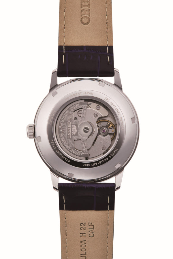 Orient RA-AC0F06L30B Automatic Men’s Watch – Blue Dial, Leather Strap, Classic Design