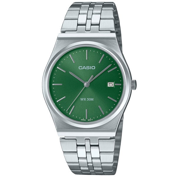 Casio MTP-B145D-3AVDF Men’s Watch – Green Dial, Stainless Steel