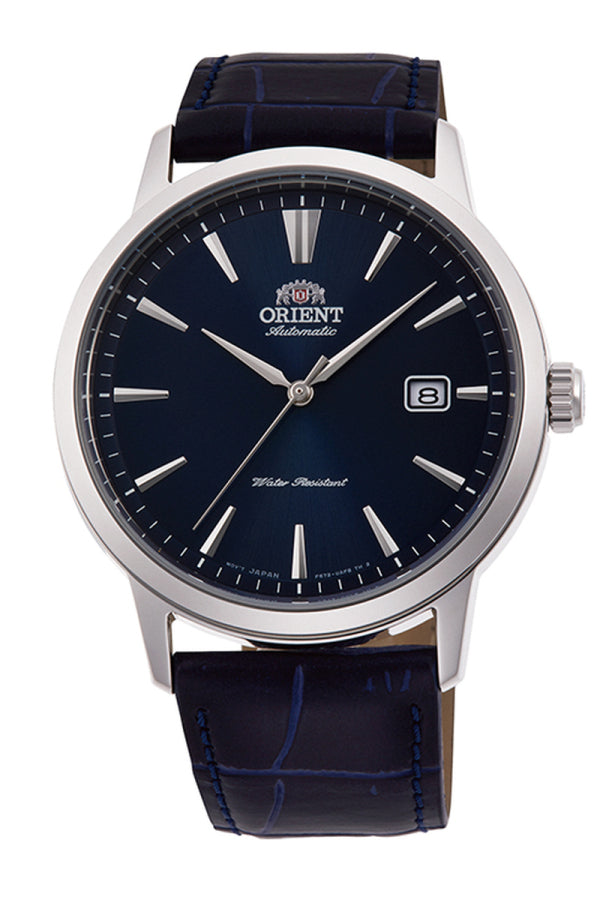 Orient RA-AC0F06L30B Automatic Men’s Watch – Blue Dial, Leather Strap, Classic Design